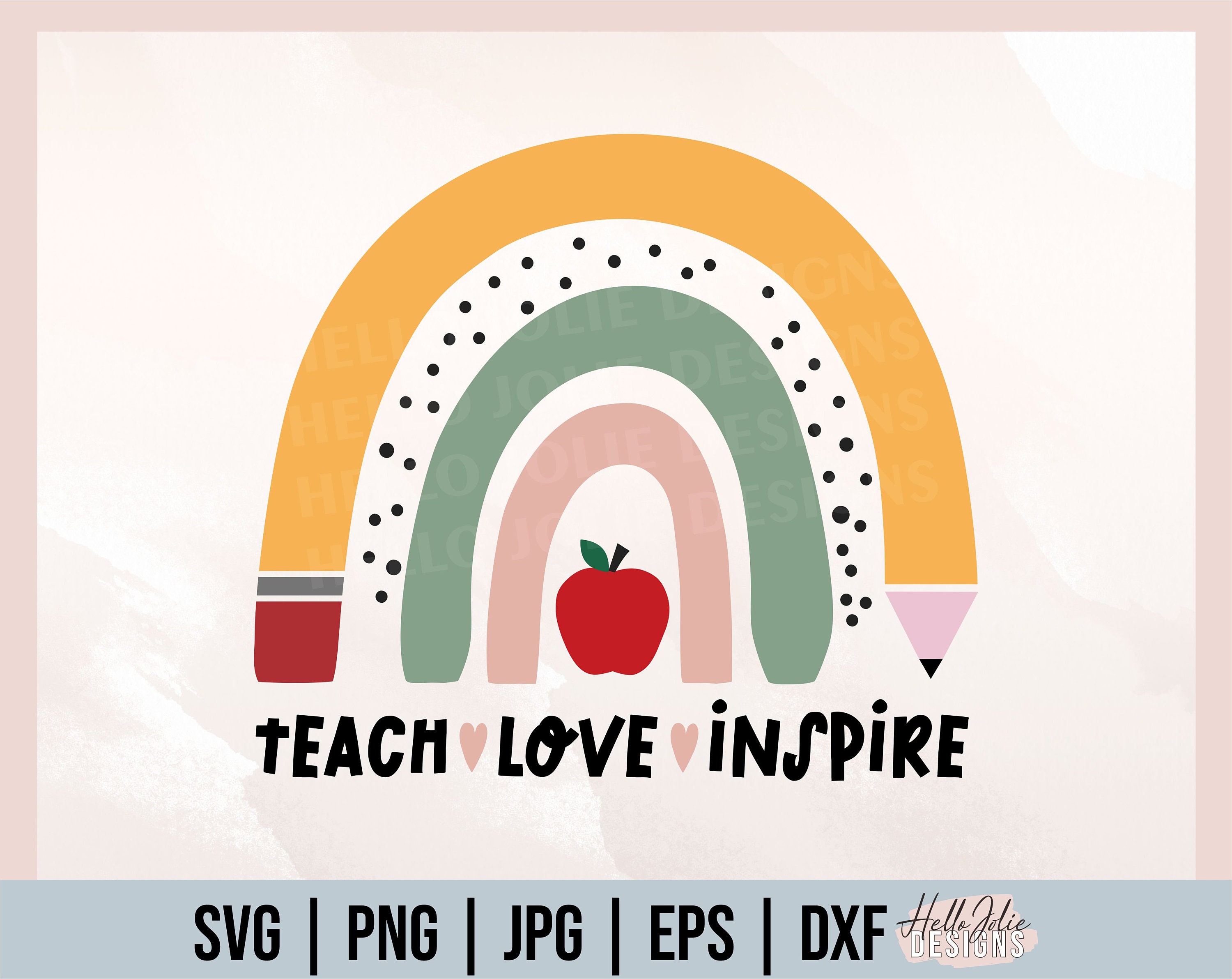 Download Teach Love Inspire svg Teacher Rainbow svg Rainbow svg | Etsy