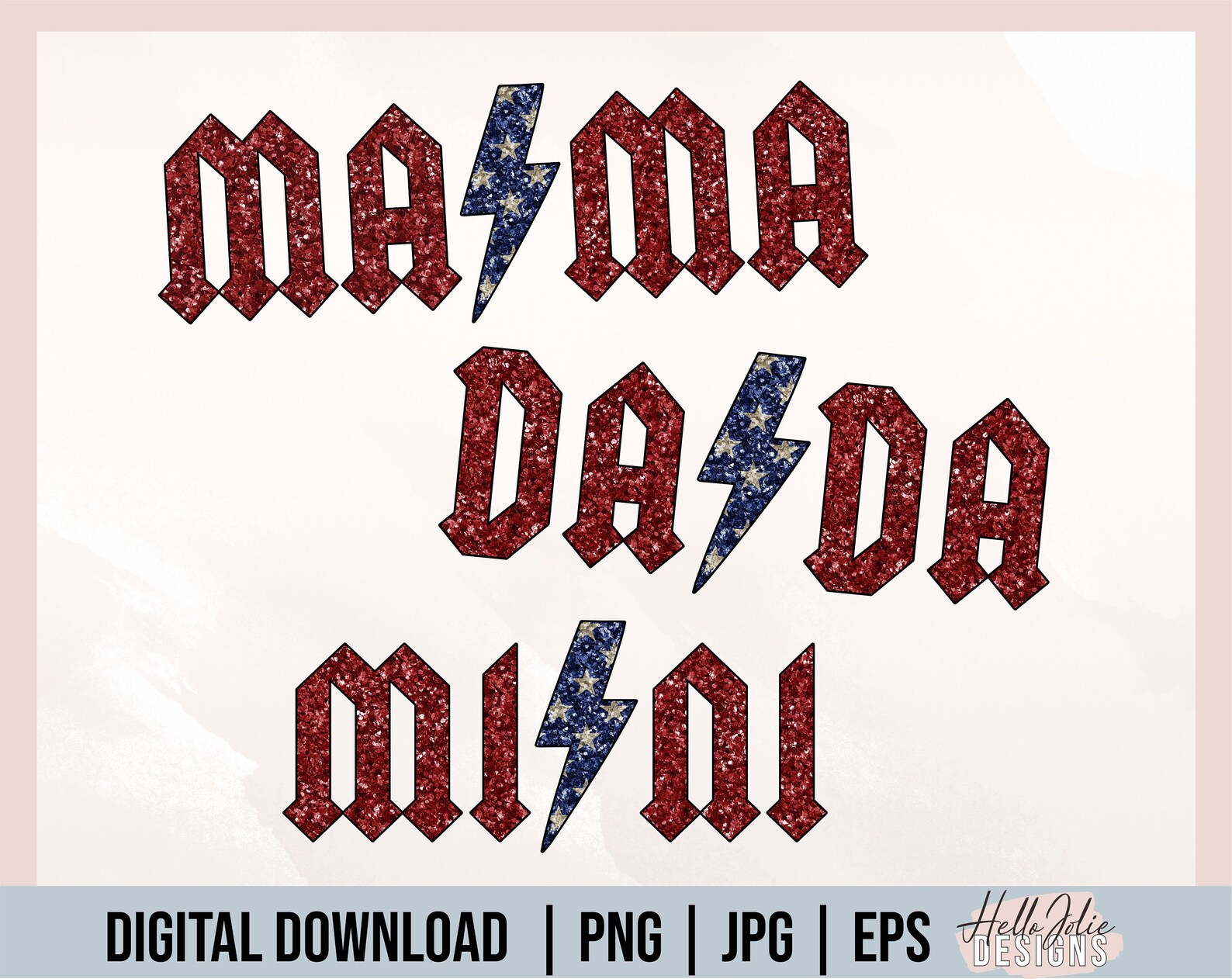 Mama Mini Dada Png, Mama Sublimation Bundle, ACDC Mama Mini, Family Png ...