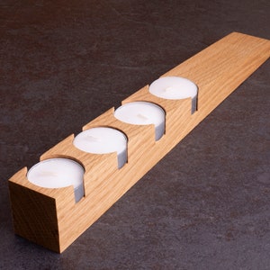 Oak tealight, rustic candle holder, Home decor. Reclaimed / repurposed and Handmade.
