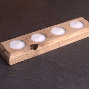 Hardwood Tealight, rustic candle holder, Home decor, Wedding. Reclaimed / repurposed and handmade.