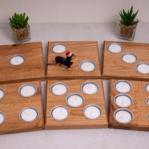 Oak tealight, rustic candle holder, Dice. Reclaimed / repurposed and Handmade.