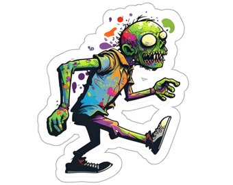 Cartoon Zombie Sticker: Spooky Halloween Illustration