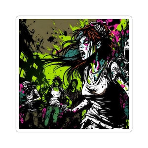Zombie Horde Sticker, Z4, Undead Sticker, Gift for Halloween, horror fan, spooky, creepy, walking dead, Kiss-Cut Stickers