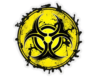 Biohazard Symbol Sticker, B9, hazardous, danger sticker, beware, creepy, spooky, logo, Kiss-Cut Stickers