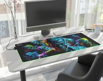 Zombie Horde LED Gaming Mouse Pad, gift for gamers, computer accessory, pc, LED lighting, RGB, horror gift, undead, spooky, creepy, desk