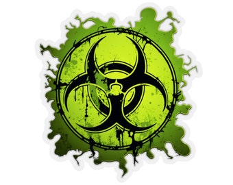 Biohazard Symbol Sticker, B11, hazardous, danger sticker, beware, creepy, spooky, logo, Kiss-Cut Stickers