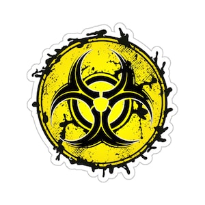 Biohazard Symbol Sticker, B9, hazardous, danger sticker, beware, creepy, spooky, logo, Kiss-Cut Stickers