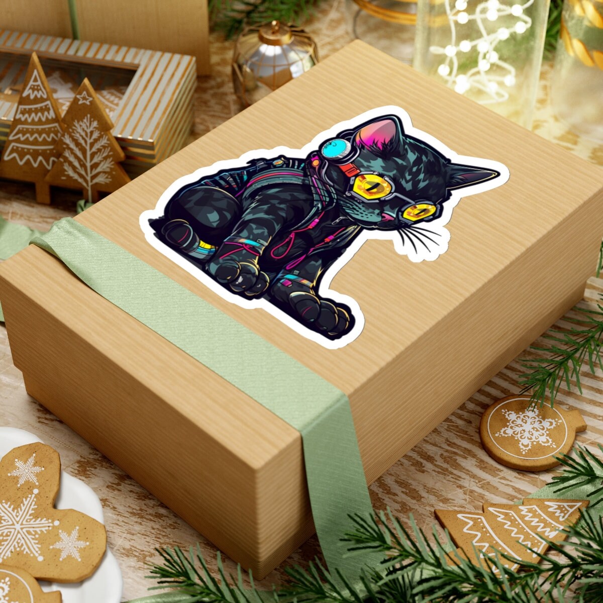 Cyberpunk Kitty Cat Sticker: Futuristic Hi-tech Vinyl - Etsy