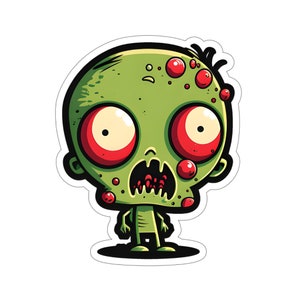 Funny Zombie Guy Sticker: Spooky Cartoon Illustration