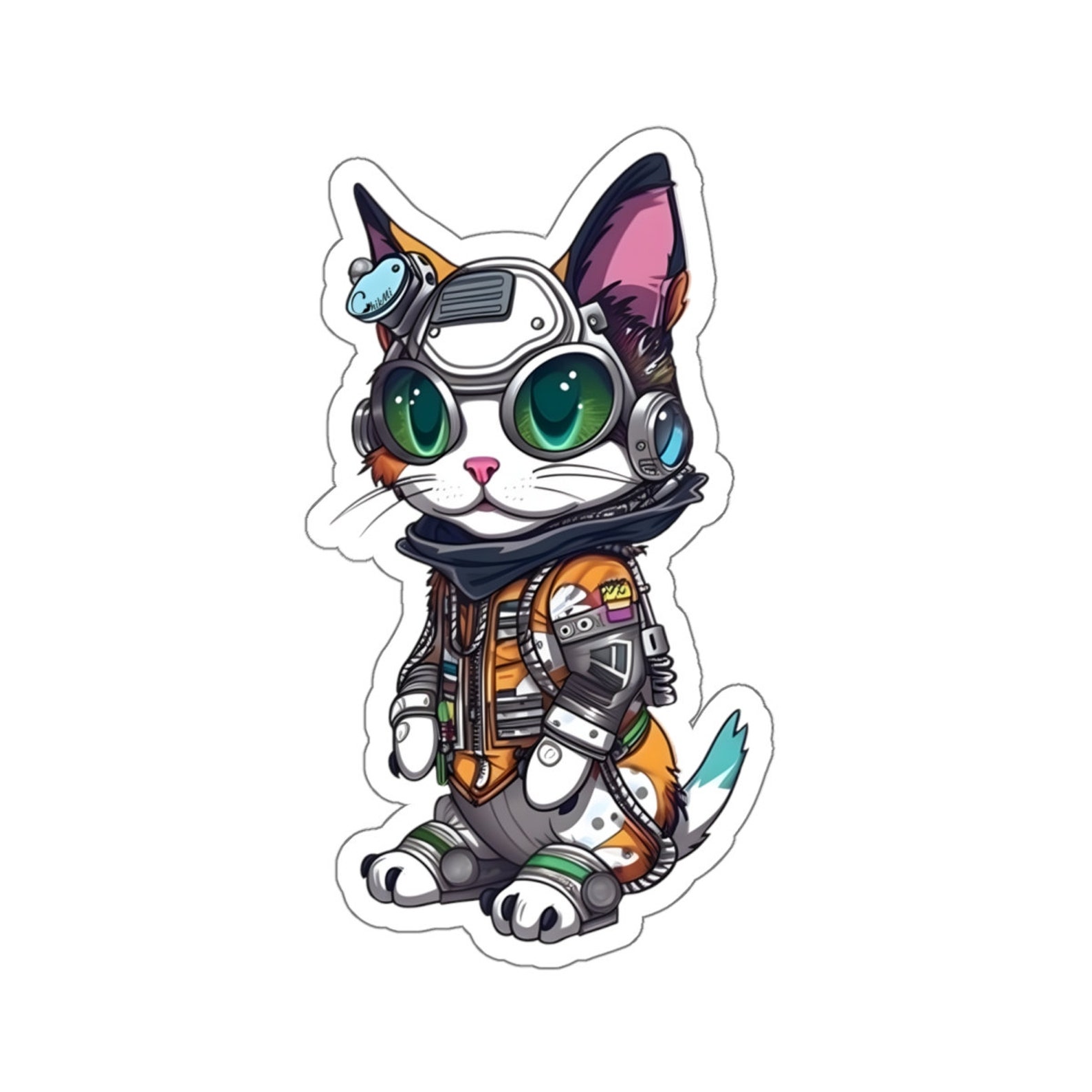 Cyberpunk Kitty Cat Sticker: Futuristic Hi-tech Vinyl - Etsy