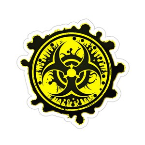 Biohazard Symbol Sticker: Black and Yellow Vinyl Decal