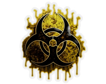 Biohazard Symbol Sticker, B8, hazardous, danger sticker, beware, creepy, spooky, logo, Kiss-Cut Stickers