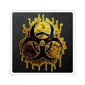 Biohazard Symbol Sticker, B4, hazardous, danger sticker, beware, creepy, spooky, logo, Kiss-Cut Stickers