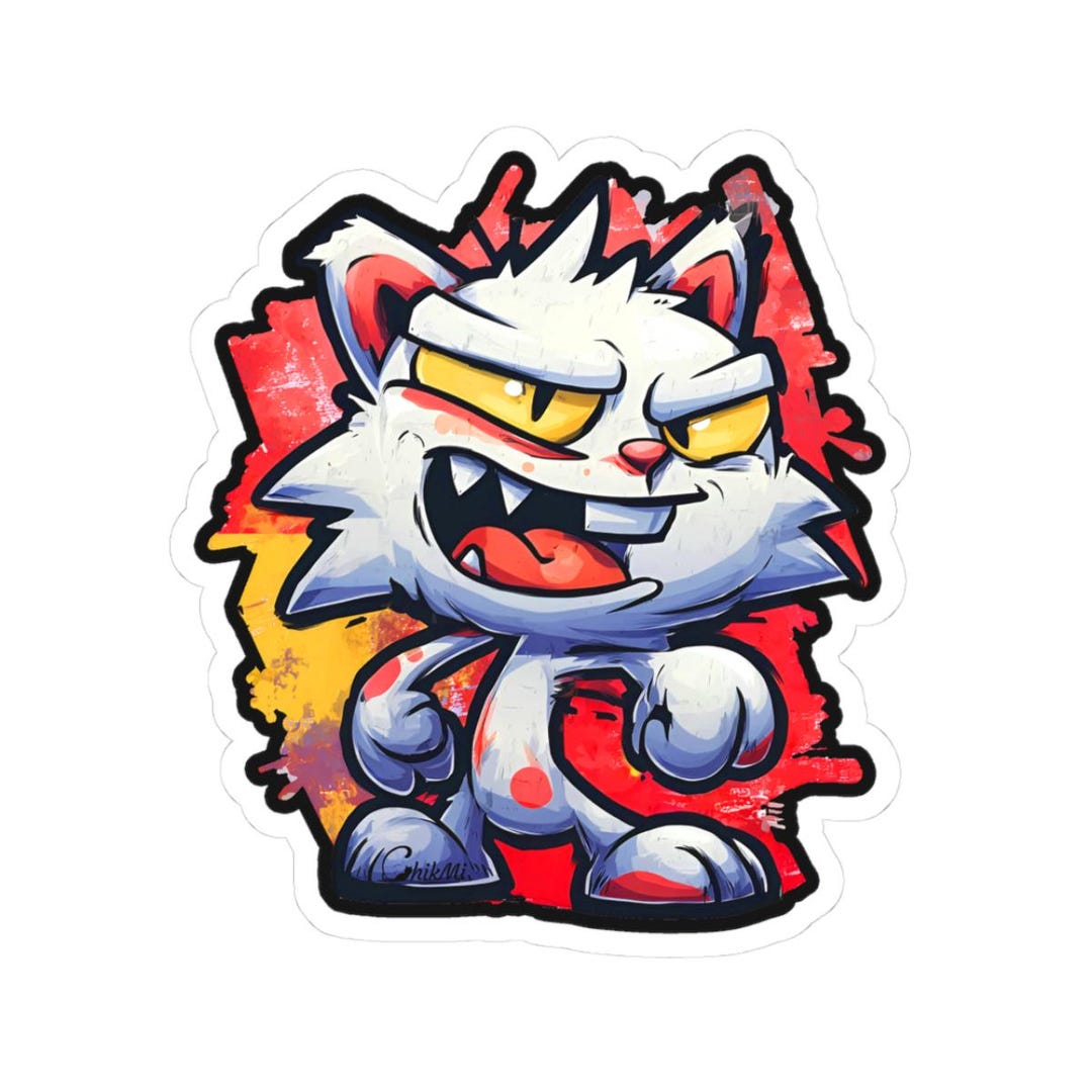 Graffiti Sticker Cat Graffiti Cat Sticker: Street Art Style Vinyl Decal - Etsy