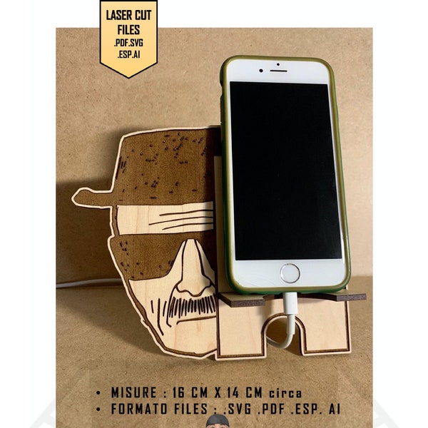 Breaking Bad portatelefono / Phone Stand - SVG Laser Cut Files PDF + SVG – Iphone , Android Download Istantaneo