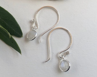 Moonstone Earrings, Sterling Silver Drop Earrings | June Birthstone | Simple Everyday Earrings Handmade In The UK