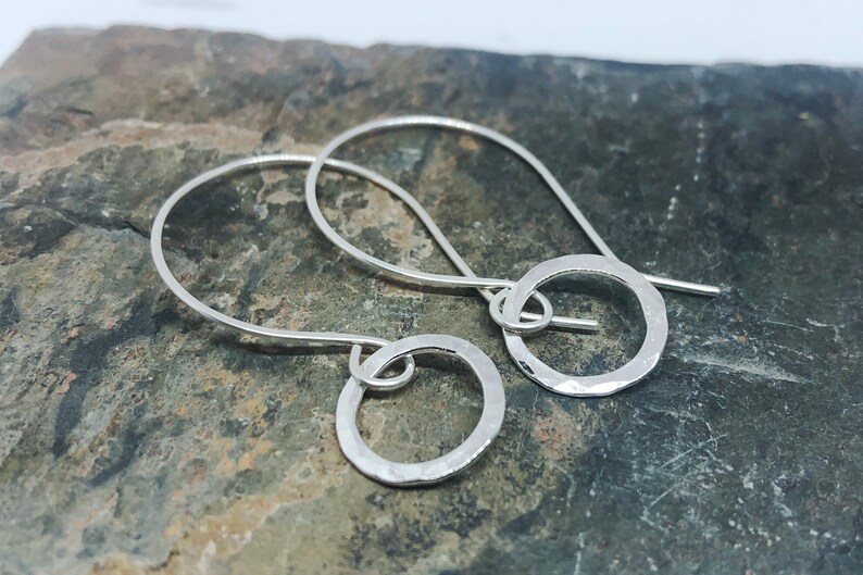 Sterling silver simple everyday drop earrings handmade by RedDollyDesigns on Etsy in the UK
