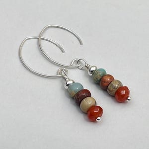 Jaspis Tropfen Ohrringe Sterling Silber Handmade Baumeln Ohrringe Geschenk für sie