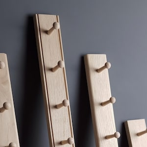 Oak Peg Rail, Solid Oak Shaker Peg, Key Rack, Storage Rack.