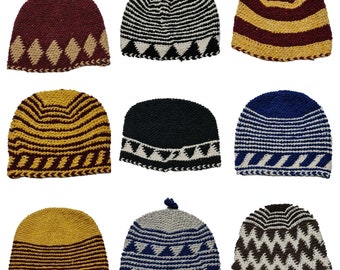 Chapeaux marocains unisexes en laine tricotés à la main, 100 % laine tricotée à la main. Fabriqués au Maroc