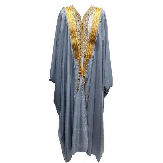 Clothing Mens Clothing Jackets & Coats Men’s Long Sleeves Arabian Bisht Grey Cloak Arab Dress Thobe Islam Robe Eid 