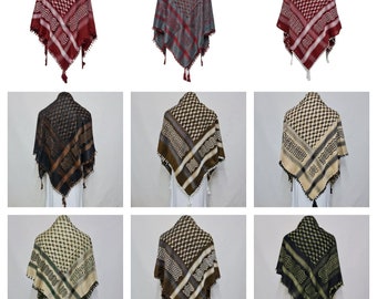 Foulard arabe unisexe, plusieurs couleurs, gris marron, enveloppe Arafat Keffieh Yashmagh