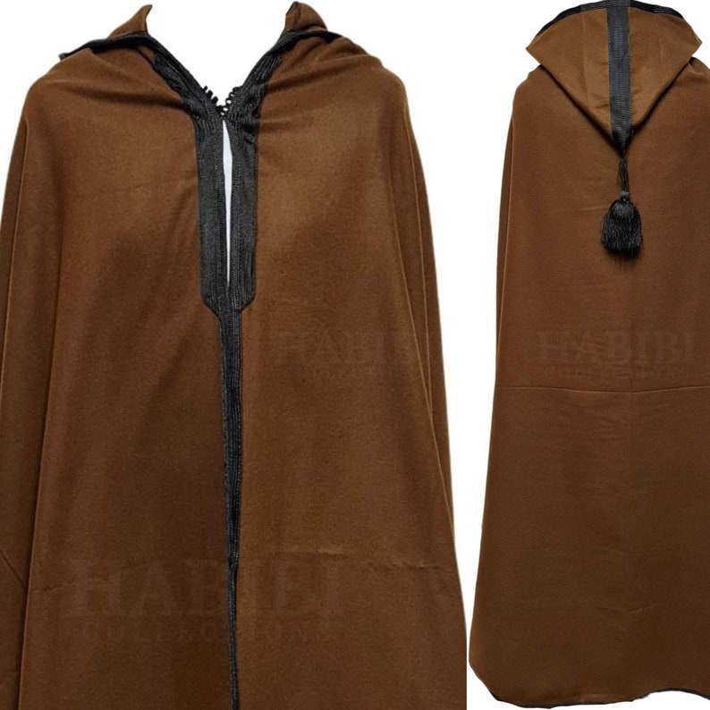 Moroccan Djellaba Cloak Cape Brown Silham Cashmere Sale Blend Product Wool Bu