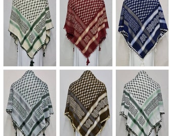 Unisex, viele Farben, grau-kastanienbraun, arabisches Kopftuch, Wickeltuch, Arafat Keffiyeh Yashmagh