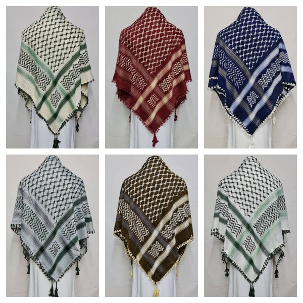 Unisex Many Colours Grey Maroon Arab Head Scarf Wrap Arafat Keffiyeh Yashmagh