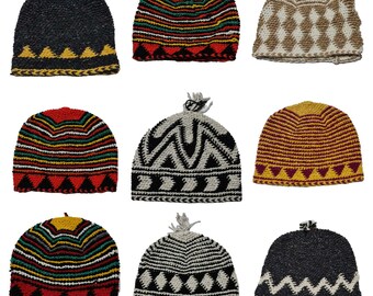 Unisex Moroccan Hand Knitted Wool Hats 100% Hand Knitted Wool.Made In Morocco