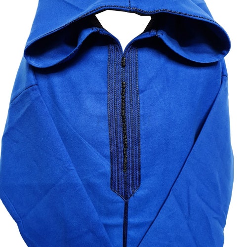 Moroccan Winter Cashmere Wool Blend Royal Blue shops Hooded Thobe Djellaba