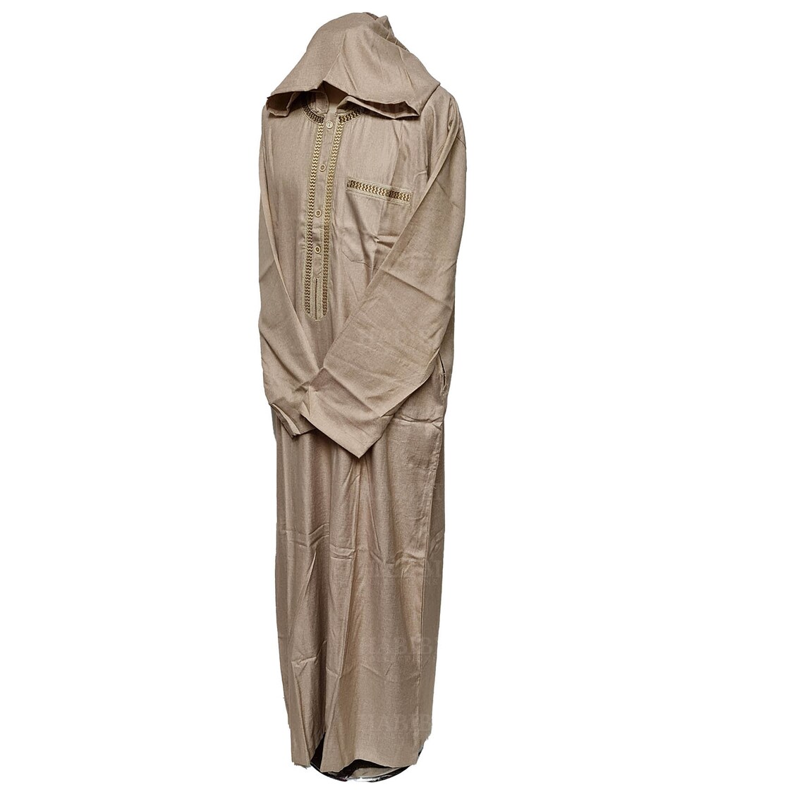 Moroccan Hooded Beige Long Sleeve Thobe - Etsy