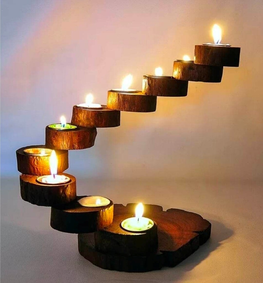 Chunky Candle Holders Rustic Candle Holders Tealights Etsy