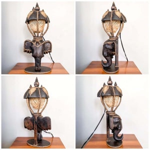 Elephant Lamp, Antique Elephant Lamp, Elephant Gifts. Table Lamp. Elephant Decor Desk Lamp. Elephant Lamp Shaped 3D as Vintage Table Lamp. image 7