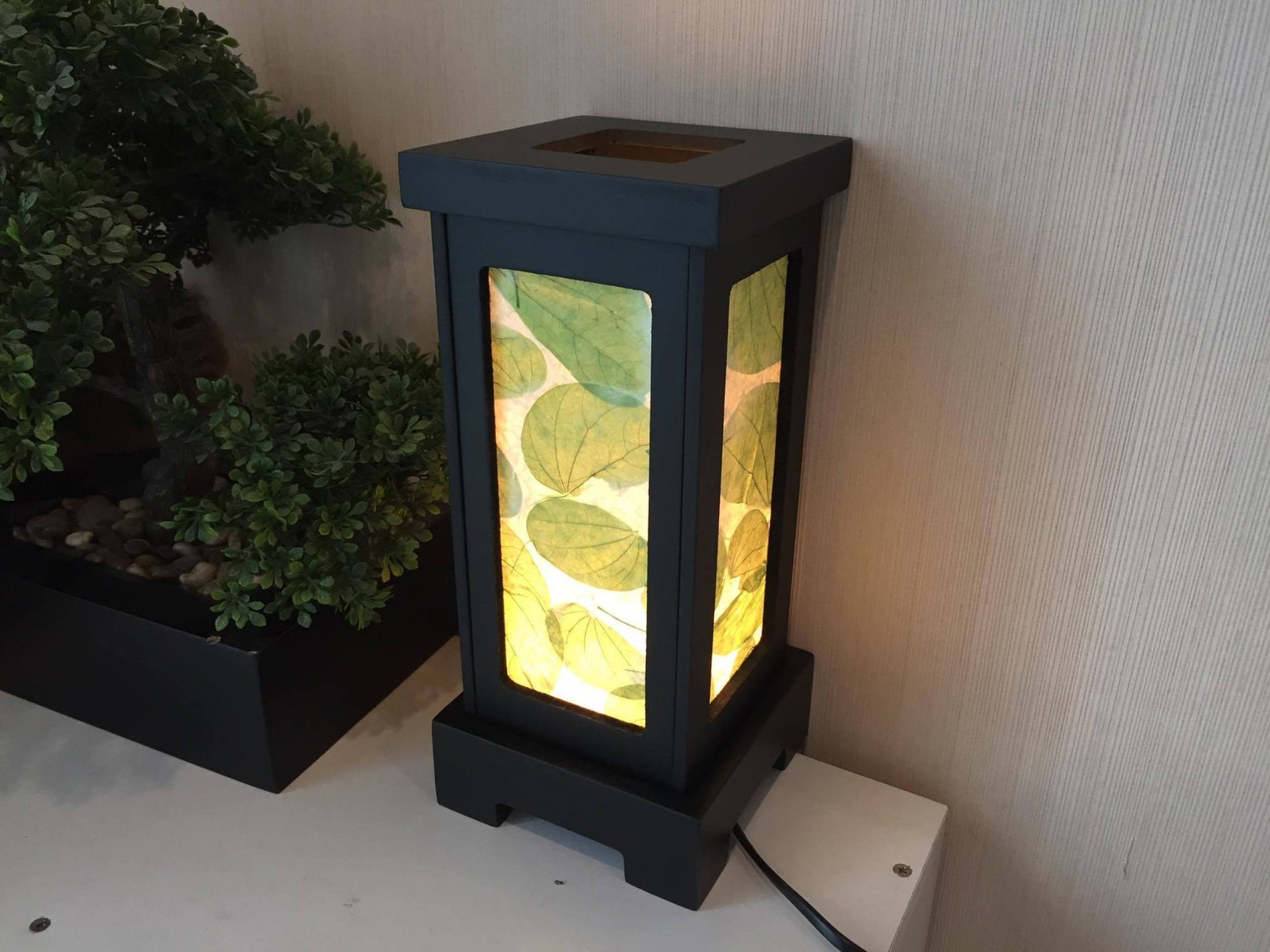 MDF Wooden Lamp Shades Wood Lamp Night Light Green Nature Etsy