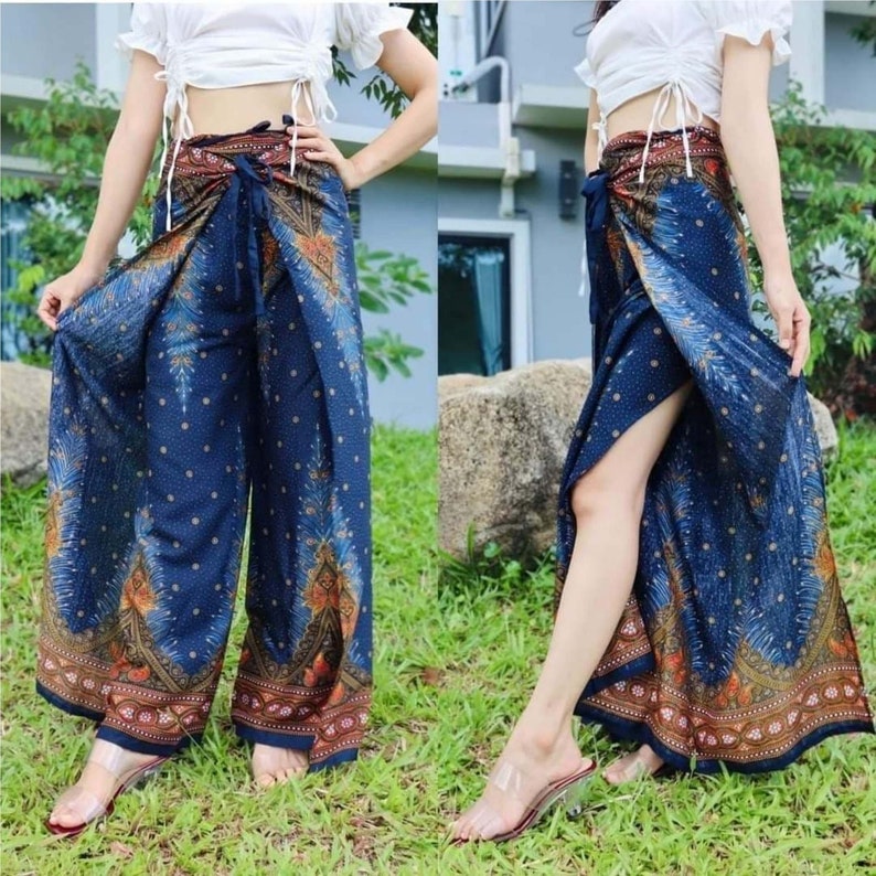 Sarouel Femme Mandala Imprimer Yoga Pantalon/ Boho Pantalon Hippie Pantalon Thai Pantalon Festival/ Baggy Boho Pantalon/ Méditation Pantalon/ Plage Pantalon Cuivre