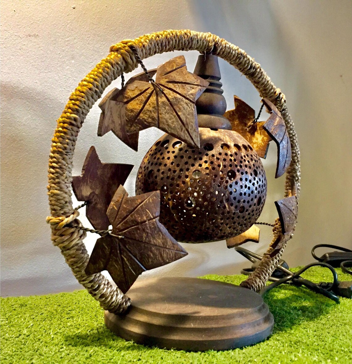 1 Balls Coconut Lamp Made of Coconut Shell for Bedroom Lamp Etsy