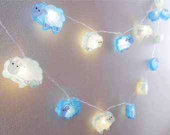 20 guirlandes lumineuses pour chambre à coucher, lampe mouton, lumière mouton pour décoration de chambre d'enfant, cadeau de baby shower, lampe pour chambre d'enfants, guirlande lumineuse de Noël.