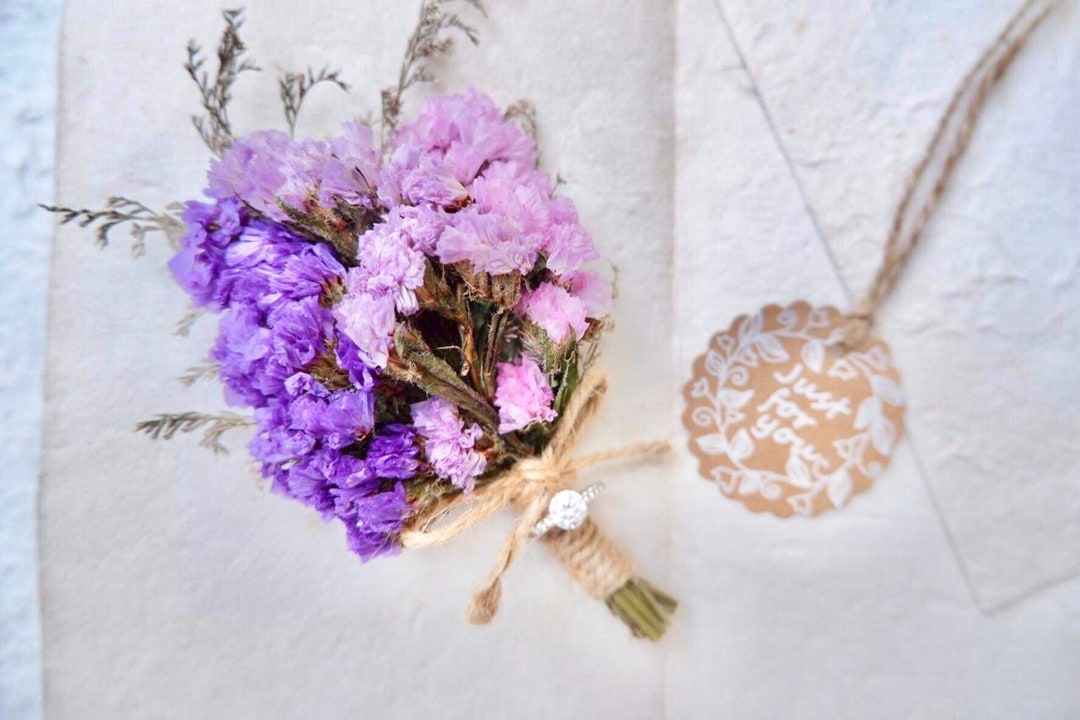 Boho Set Mini Dried Flower Bouquets Small Bottle Etsy