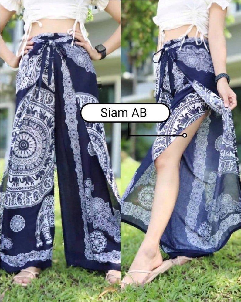 Thai Pants/ Harem Pants Women Mandala Print/ Yoga Pants/ Bohemian Pants Hippie Pants/ Baggy Boho Pants/ Meditation Pants/ Beach Pants Navy Madala