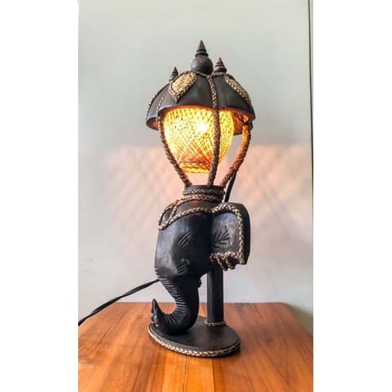 Elephant Lamp, Antique Elephant Lamp, Elephant Gifts. Table Lamp. Elephant Decor Desk Lamp. Elephant Lamp Shaped 3D as Vintage Table Lamp. image 4