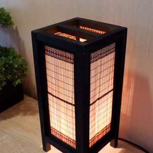 Japanese Lamp Bamboo Wooden Lamp Handmade Japanese Style, Zen Lamp Bedside Table Lamp Japanese For Bedroom/ Decoration Home zdjęcie 3