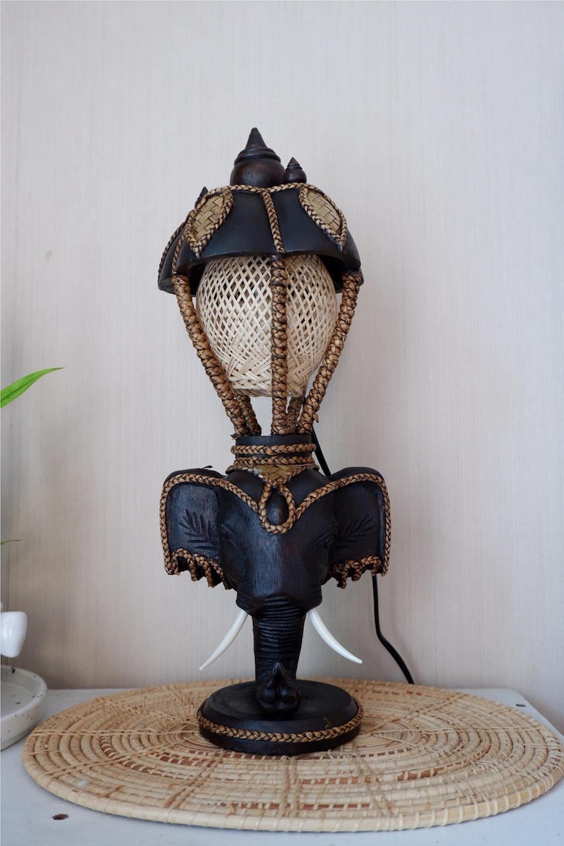 Elephant Lamp, Antique Elephant Lamp, Elephant Gifts. Table Lamp. Elephant Decor Desk Lamp. Elephant Lamp Shaped 3D as Vintage Table Lamp. image 8