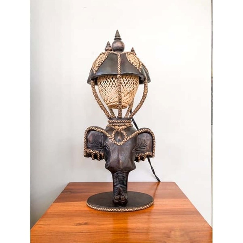 Elephant Lamp, Antique Elephant Lamp, Elephant Gifts. Table Lamp. Elephant Decor Desk Lamp. Elephant Lamp Shaped 3D as Vintage Table Lamp. image 6