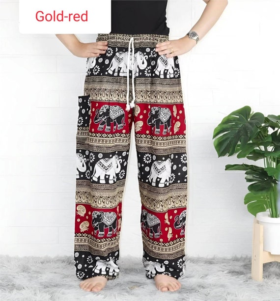 Thai Elephant Pants, Harem Pants With Mandala in Two-tone, Aladdin Pants in  Soft Viscose, Thai Pants, Yoga Pants/ Beach Pant for Unisex New -   Canada