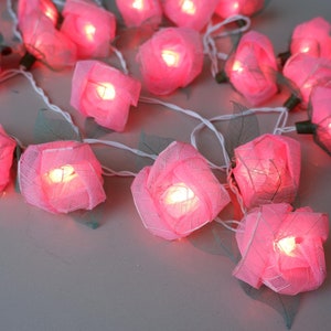 Flower String Lights, Rose LED Lighting, Party Birthday Wedding Decoration, Pink Flower String Lights