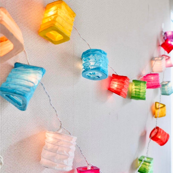 Guirlandes lumineuses de lanternes japonaises pour chambre à coucher Guirlandes lumineuses Lanternes Lampe pour la décoration de fête de mariage Guirlandes féeriques de Noël 20 ampoules