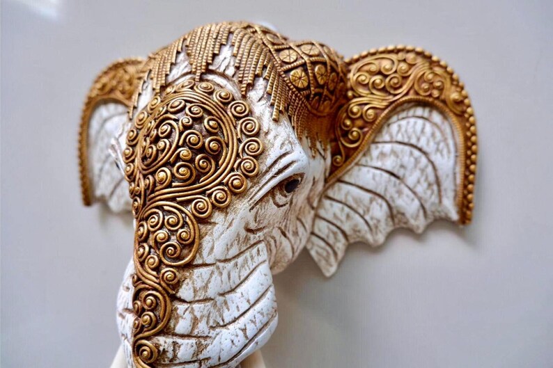 Elephant Head Wall Art Fathers Day Gift Hanging Statue Faux Etsy