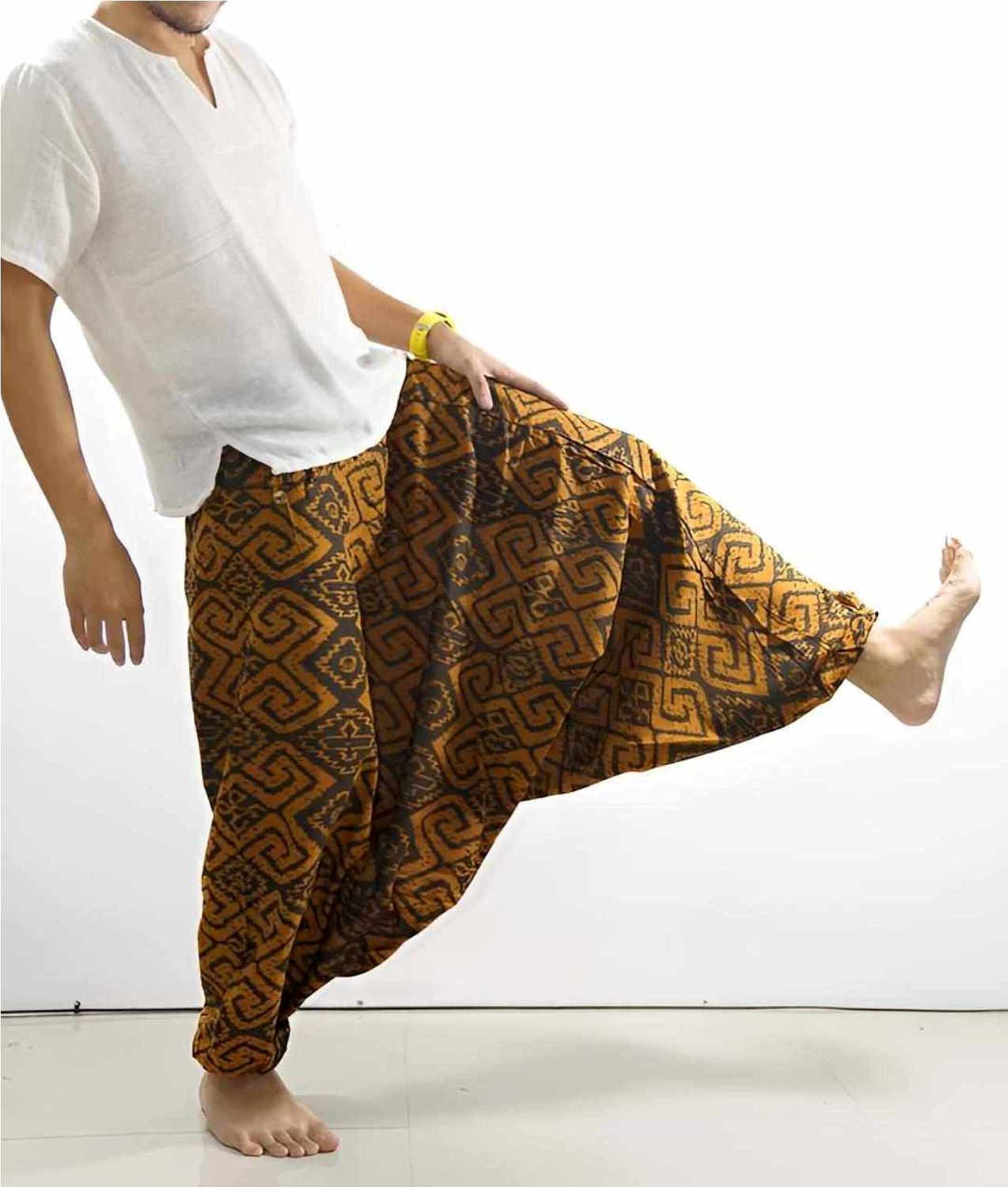 Thai Fisherman Pants Men's Japanese Style Pants Cotton Pants Yoga Pants  Comfortable Breathable One Size Loose Fit Festival Boho Hippie -  Canada