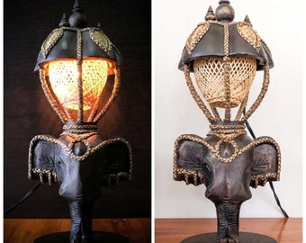 Elephant Lamp, Antique Elephant Lamp, Elephant Gifts. Table Lamp. Elephant Decor Desk Lamp. Elephant Lamp Shaped 3D as Vintage Table Lamp.